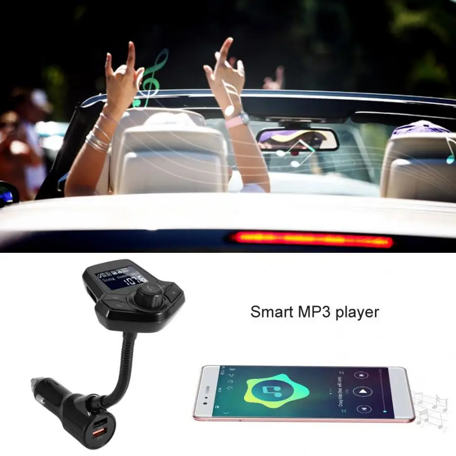 Автомобильное зарядное устройство QC3.0 BT с usb разъемом mp3 плеер адаптер для