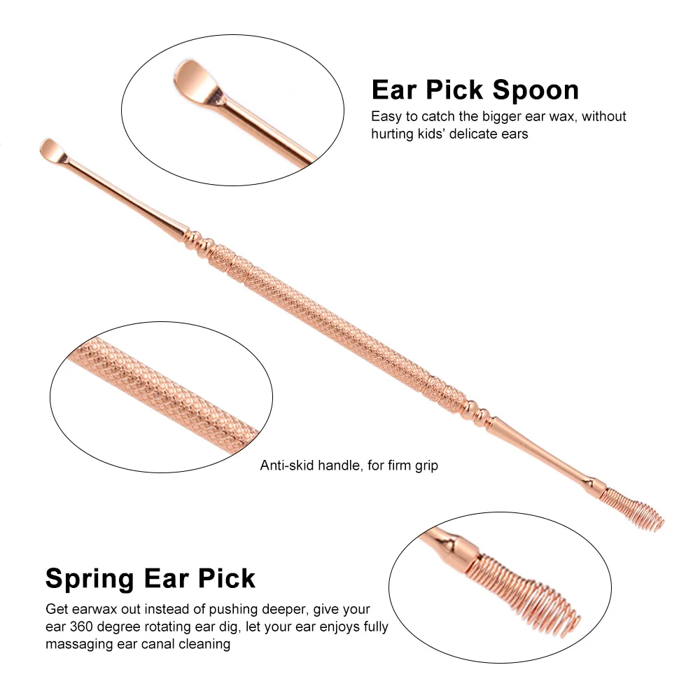 3 шт Ушная палочка Earpick ушной серы Очиститель Пинцет светодиодный фонарик