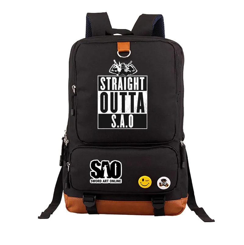 Аниме SAO Sword Art Online Kirigaya Kazuto Kirito рюкзак сумка-мессенджер Mochila сумка для ноутбука