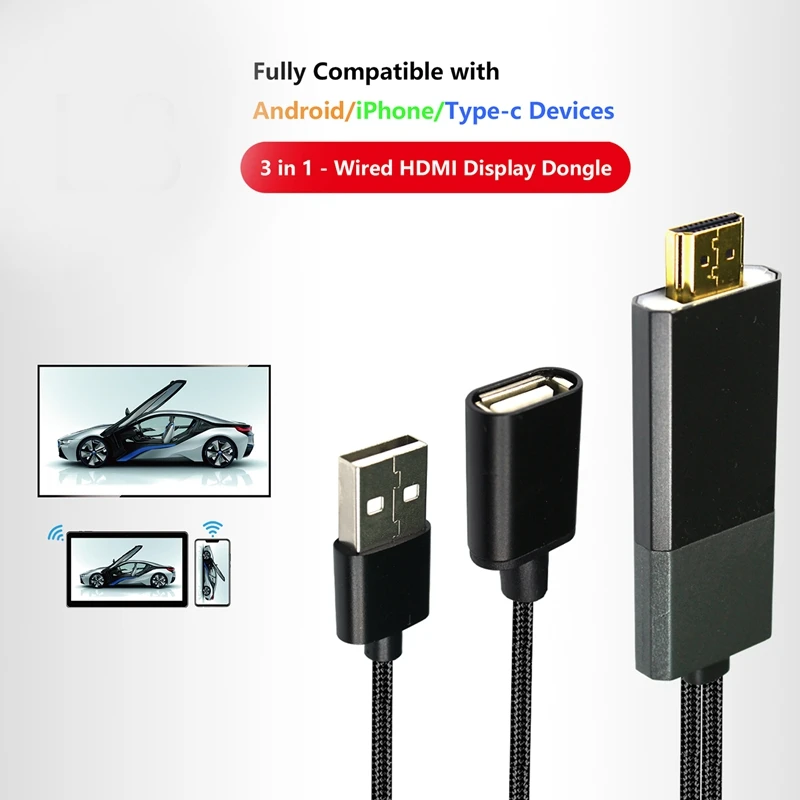 L8 Tv Stick Smart Dongle Hdtv Av адаптер цифровой в Hdmi 1080P видео приемник дисплей кабель для Iphone