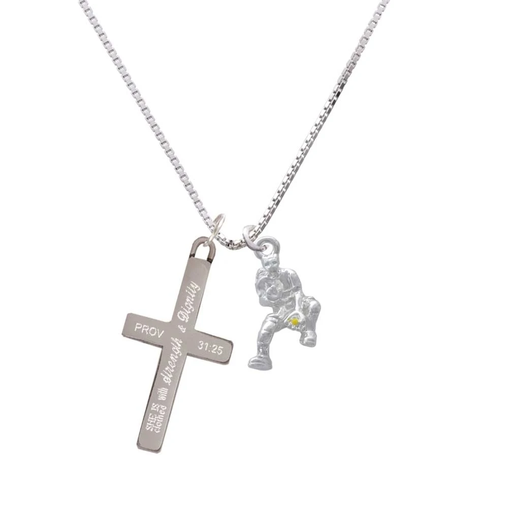 Софтбол Catcher-сила и достоинство-крест ожерелье | Украшения аксессуары