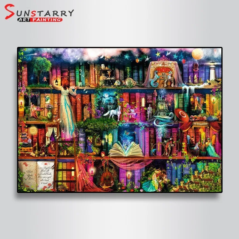 Sunstarry 5D DIY Алмазная картина полная круглая дрель &quotмультяшная книжная полка&quot 3D