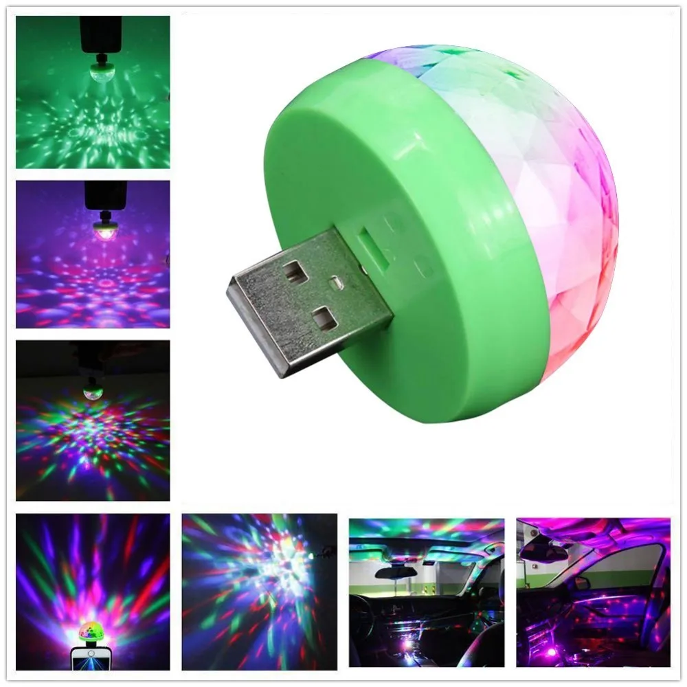Мини USB LED освещение для вечеринок портативный кристалл магический шар дома