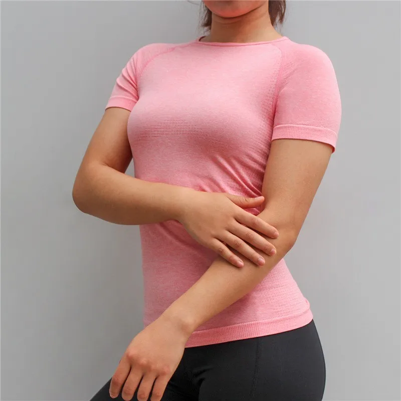 Спортивный топ женская спортивная футболка для йоги с коротким рукавом