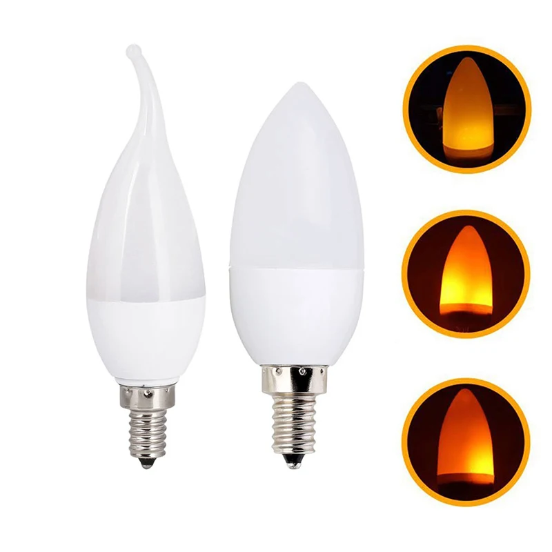 LED эффект пламени Свеча лампа E12 имитация огненный мерцающий свет для праздничной
