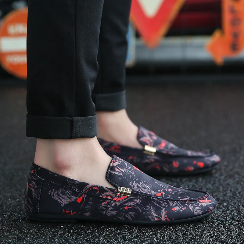 Classics Fashion Men Loafers Leisure Print Flat Driving Shoes Spring Autumm Soft Comfy Slip On | Обувь