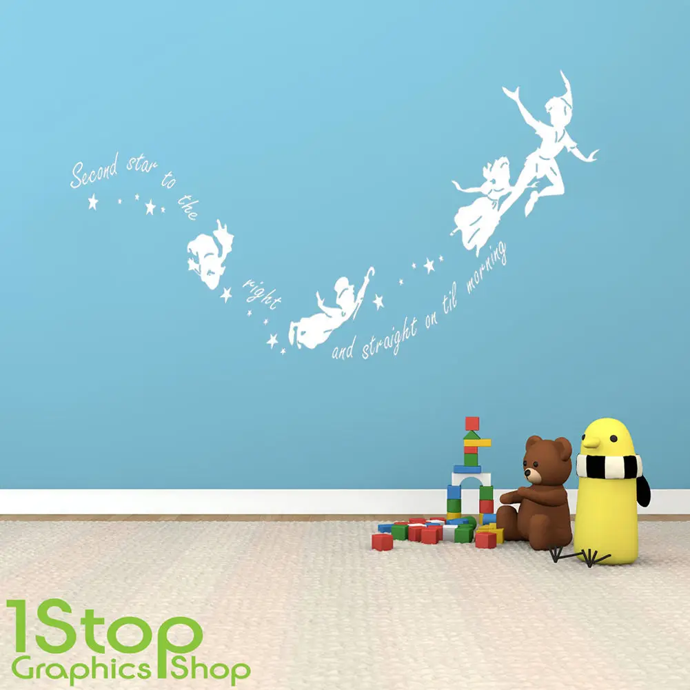 Tinkerbell second star to the right Peter pan Wall Stciker Mural Art Decal | Дом и сад