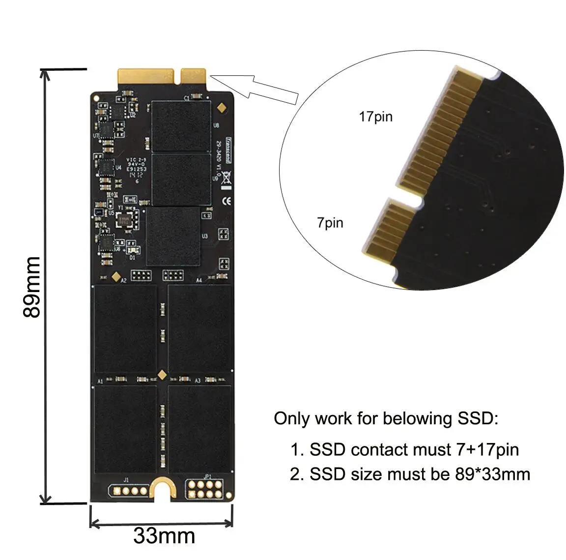 Корпус для жесткого диска Cablecc 2 5 дюйма SATA 22pin к сетчатке A1425 A1398 MC975 MC976 MD212 MD213 ME662 ME664