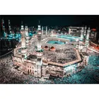 Набор для вышивки алмазной мозаикой 5D Mecca, картина из квадратных страз с изображением Священной мечети, ночи, для творчества