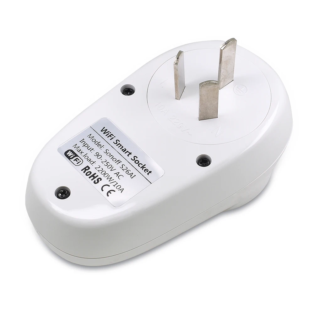 Sonoff S26 Беспроводная умная розетка CN/AU/EU/UK/US штекер Sonoff базовый Wifi переключатель умный дом розетки работают с Alexa Google