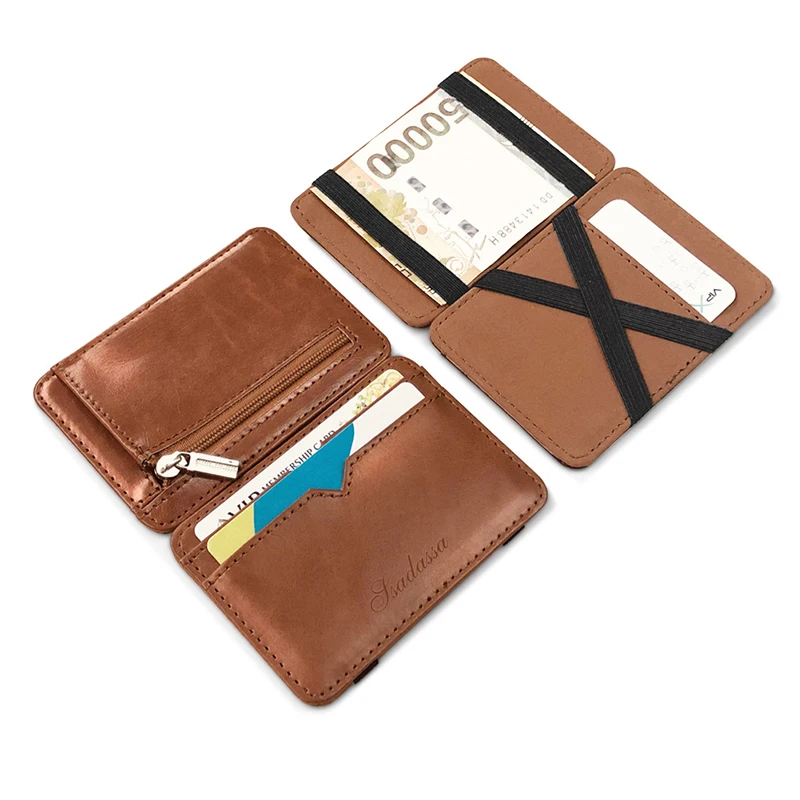 New Fashion Creative Design Men's Short Magic Wallet PU Leather Coin Purse For Men Casual Credit Card Holder Male Clutch Pocket | Багаж и