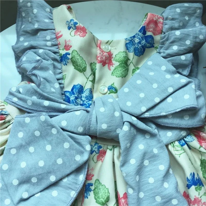 summer baby girls flower dresses vintage ruffles frock for kids girl clothing Retro children wedding | Детская одежда и обувь