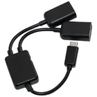 Хост-Кабель Micro-USB, штырь Micro-USB для 2X Type A двойной USB Женский OTG адаптер конвертер концентратор для Android Tablet Pc и Smart Pho