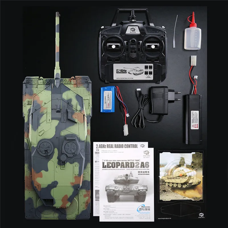 Новинка 3889 1 1/16 2 4G немецкий Леопард A6 Инфракрасный RC Танк реальная имитация звука