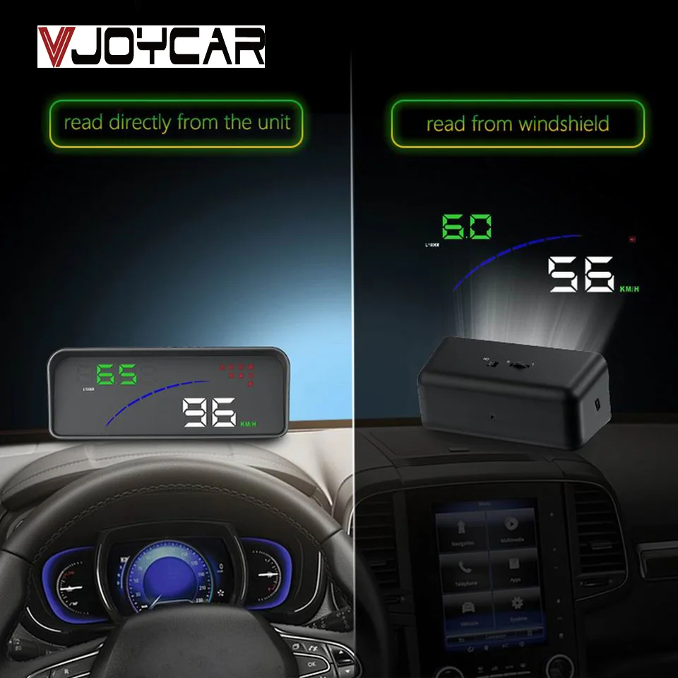 VJOYCAR Универсальный HUD Автомобильный дисплей OBD2 Дисплей автомобильный Умный
