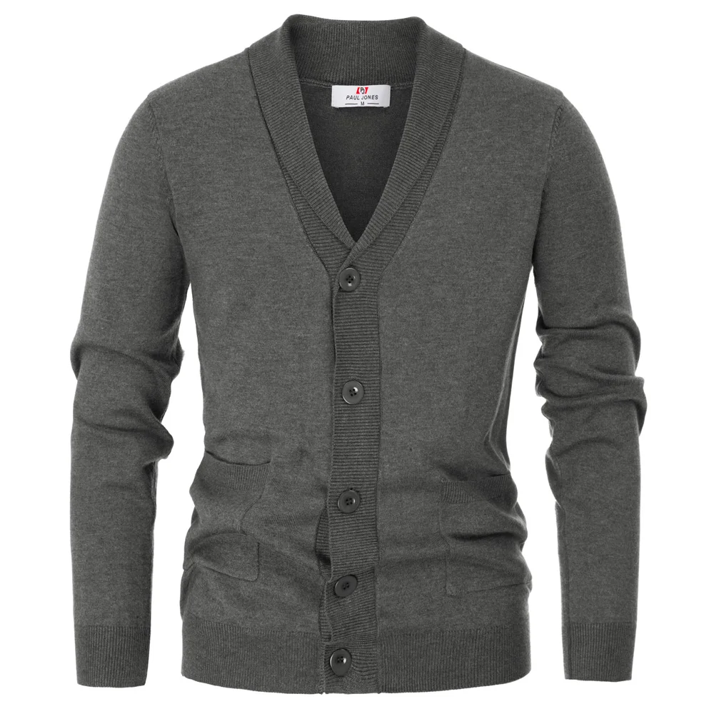 

PJ Mens V-neck Shawl Collar Button Down Knitwear Casual Business Coat Cardigan