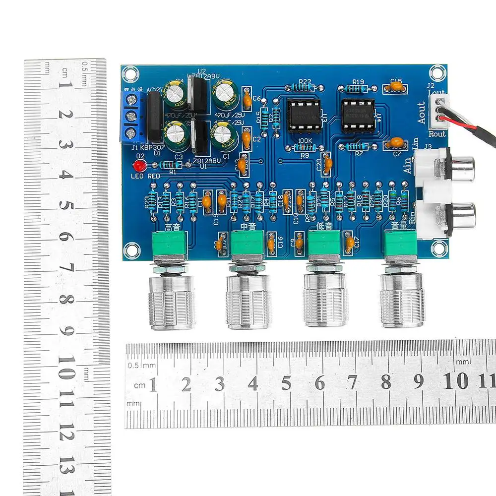 LEORY 1PC NE5532 C2-001 AC 12-24V Power 4 Channel Adjustment Amplifier Tuning Board Preamplifier Chips | Электроника