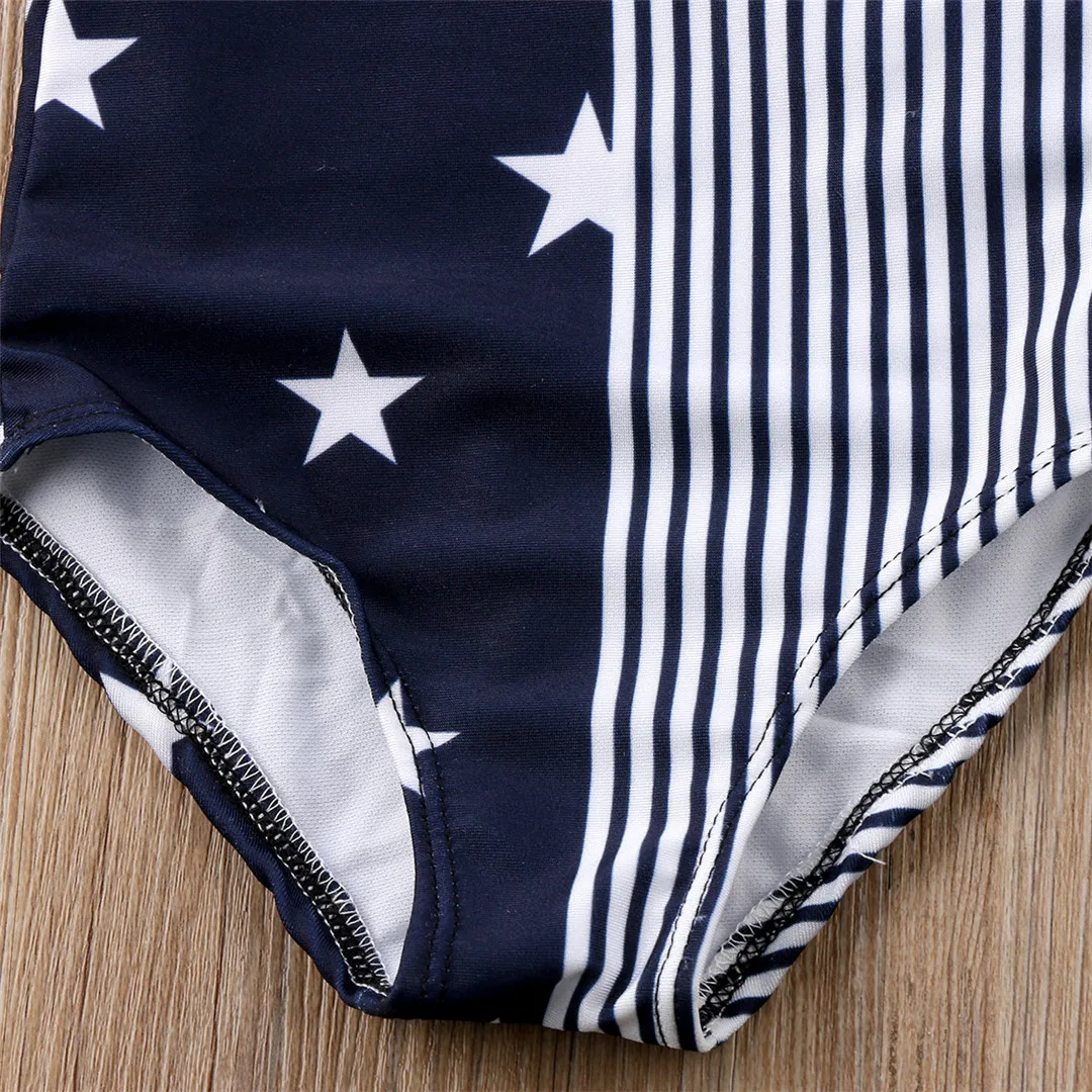 Купальник в полоску для мамы и дочки пляжный купальник маленькой девочки