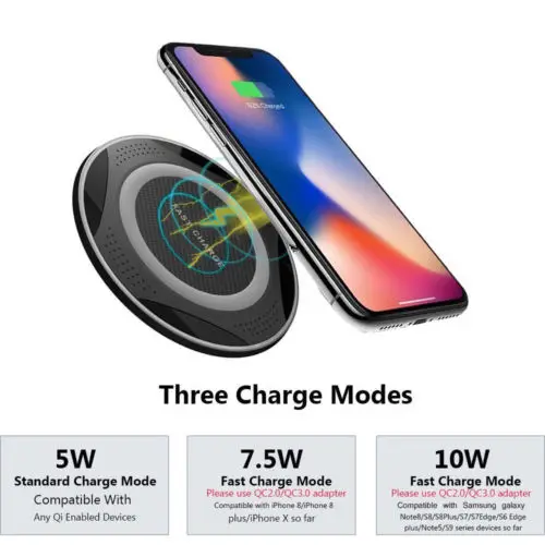 Подлинное Беспроводное зарядное устройство QI для быстрой зарядки Samsung Galaxy S8 S9 S6 S7