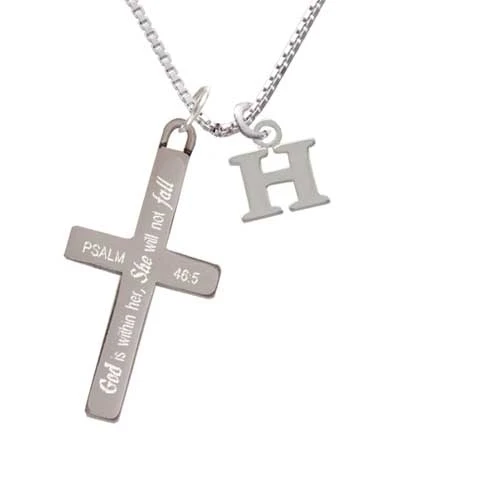 Маленькое начальное H она не будет падать крест ожерелье|Подвески| |