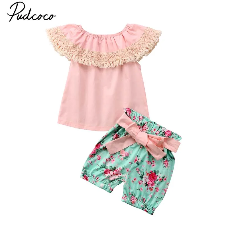 PudcocoLovely/детская одежда для маленьких девочек Новинка лета 2019 кружевной топ с