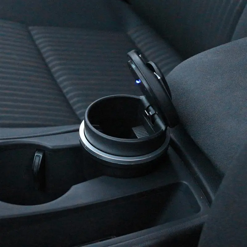 Car Cigarette Ashtray with Detachable Storange Box Blue LED Light Cover for BMW Cylinder Cup Holder Smokeless |