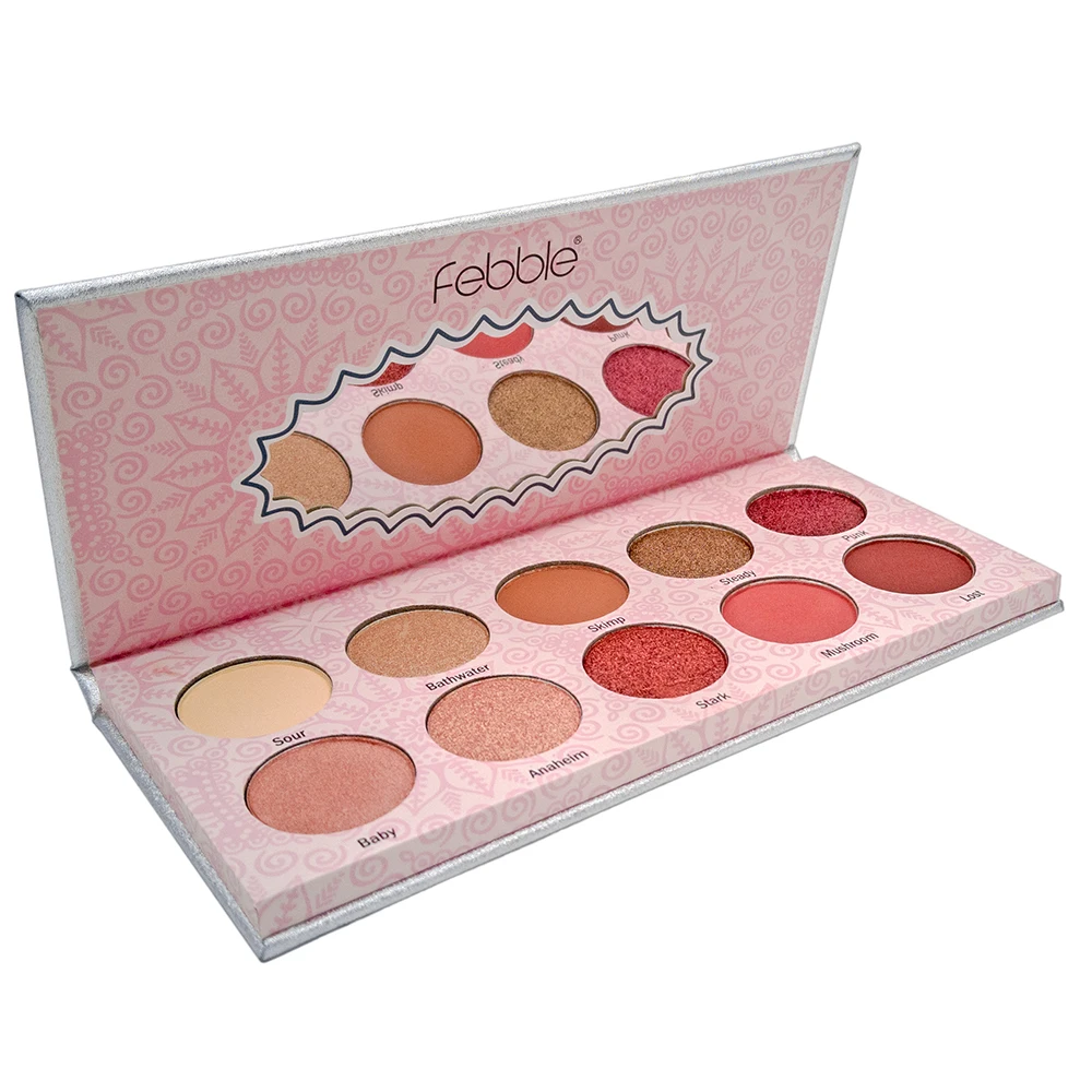 Палитра Febble 10 красная и светильник-коричневая мягкая кремовая дымчатые тени