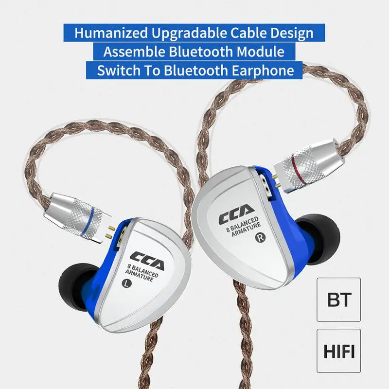 CCA C16 8BA приводные устройства в ухо наушники 8 сбалансированные арматурные HIFI для