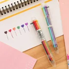 Корейская креативная Милая мультяшная многоцветная шариковая ручка многофункциональная цветная крутая смазка карандаш канцелярские принадлежности 6 цветов ручка