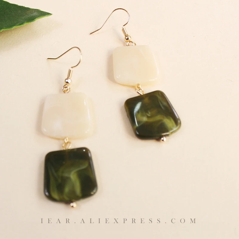 Летние дизайнерские белые и зеленые серьги IEAR подарки для женщин девушек