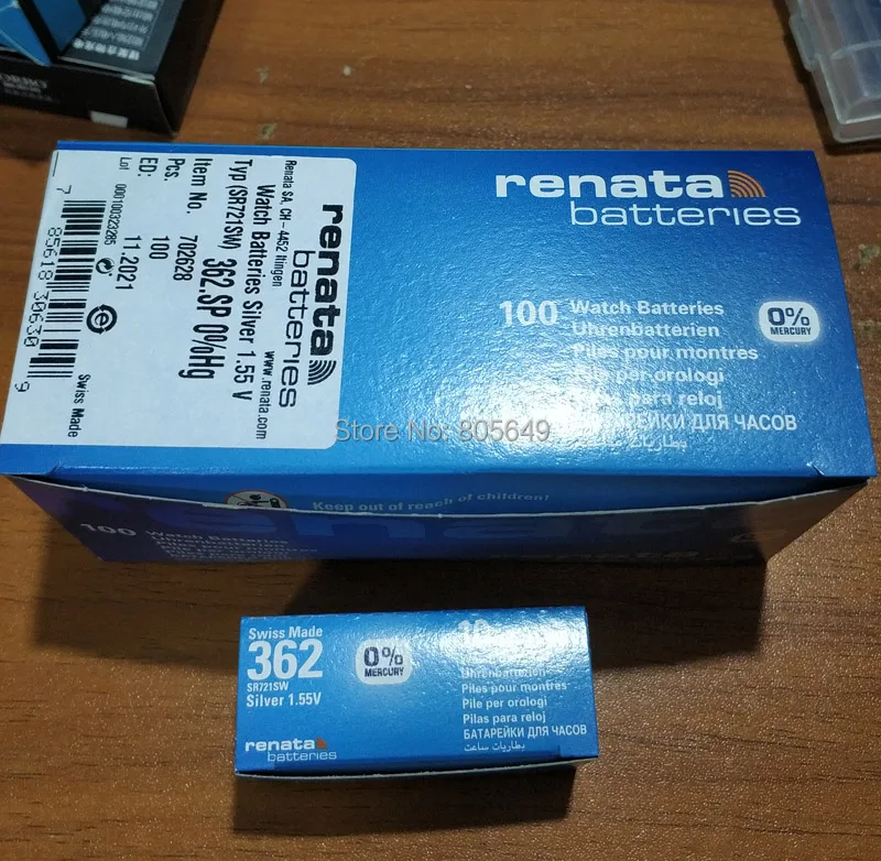 10xrenata батарея для часов с оксидом серебра 362 SR721SW 721 1 55 V 100% оригинальный бренд renata |