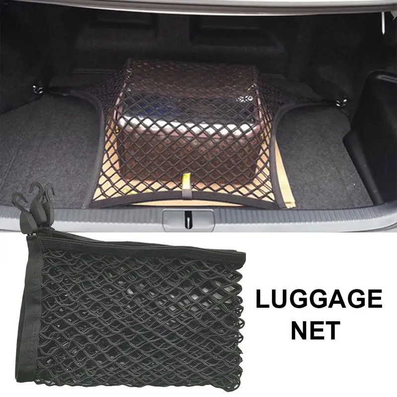 80 * 60cm Universal Car Trunk Cargo Luggage Rear Storage Organizer Elastic Net Mesh Bracket 4 Plastic Hooks Auto | Автомобили и