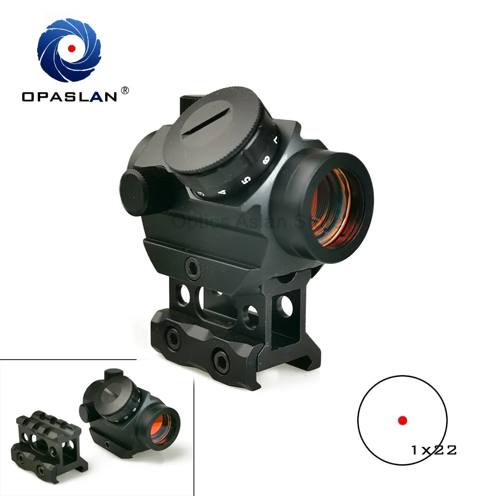 OPASLAN 1x22 Red Dot прицелы w/20 мм Вивер Пикатинни Крепление для внутреннего и наружного
