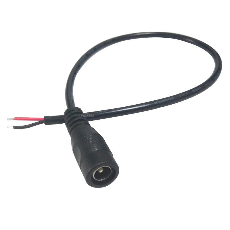 200 шт 30 см 5,5X2,1 мм 12 В постоянного тока Мощность Plug Женский Джек соединительный кабель черный, белый цвет для CCTV Светодиодные ленты