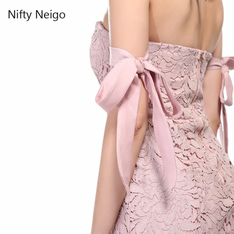 Nifty Neigo женское кружевное платье с вырезом лодочкой и шнуровкой мини-платье