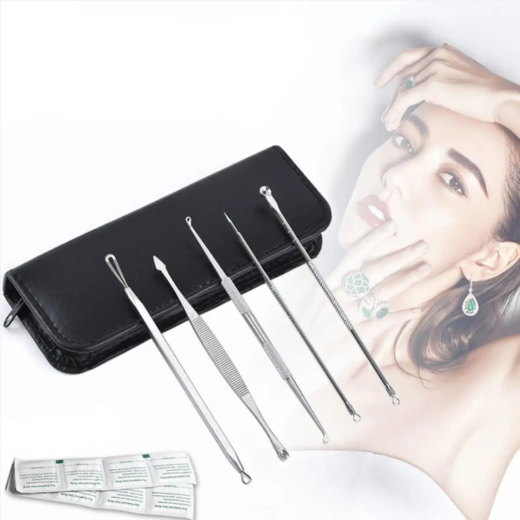 5 шт. для удаления угрей игла прыщей макияжа лица инструменты очистки набор