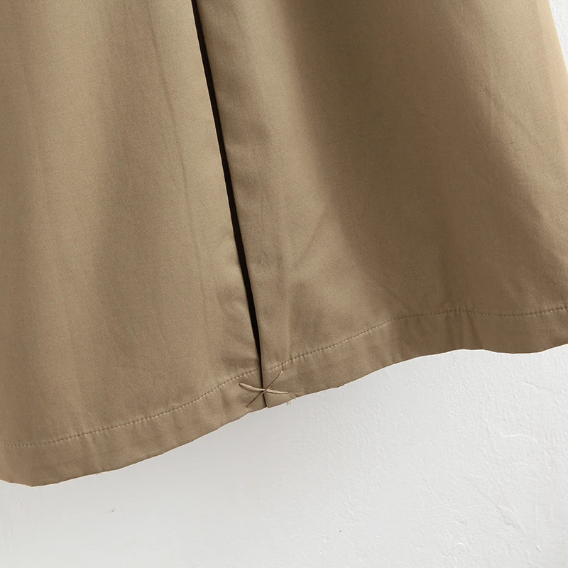 

women casual solid color double breasted outwear sashes office coat chic epaulet design long trench 902229