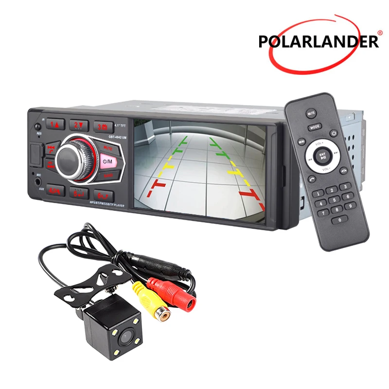 Автомагнитола 1 Din 4 дюйма камера заднего вида HD экран Bluetooth 4042UM рулевое