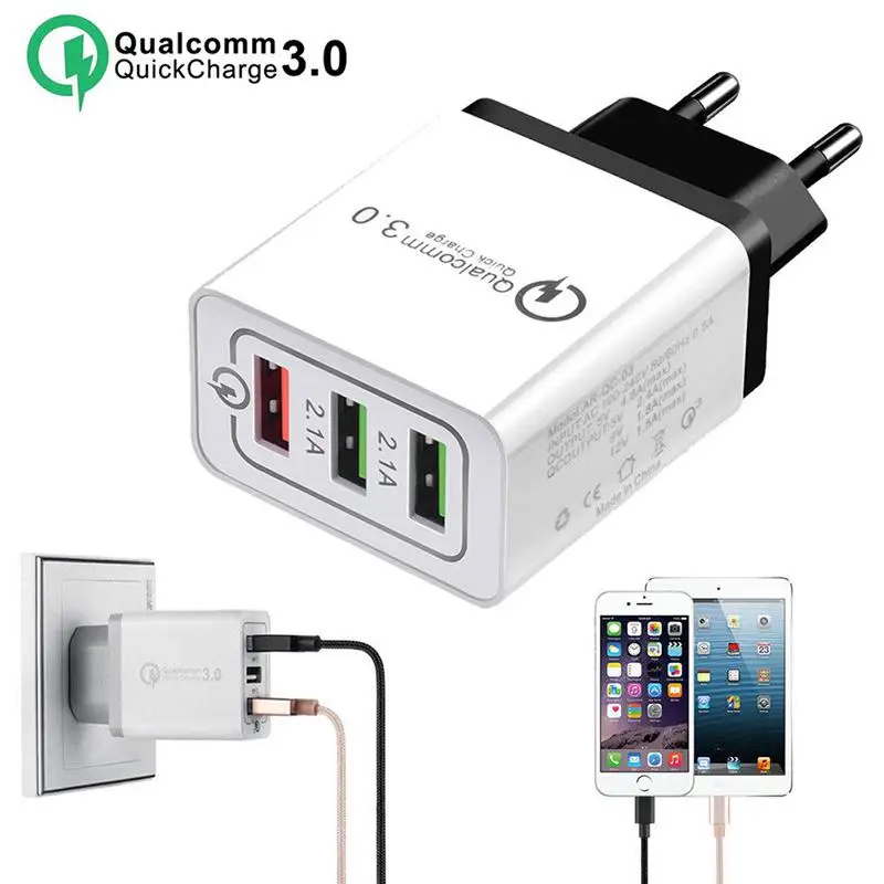 30 Вт QC 3 0 быстрое зарядное устройство с портами usb-хаб адаптер для настенного