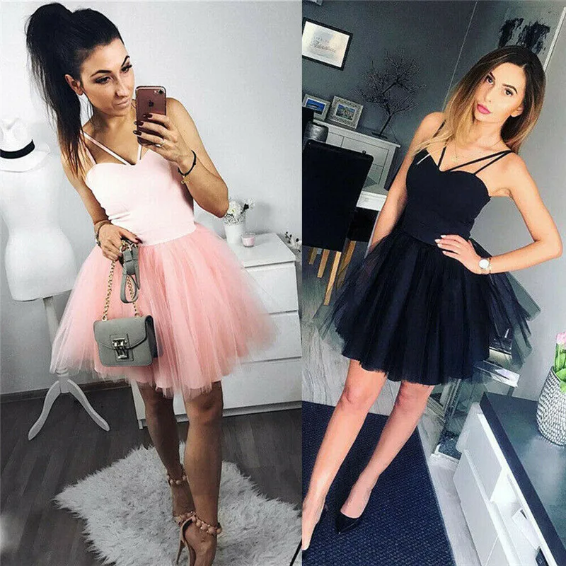 Женское бальное платье пачка вечернее кружевное лоскутное мини без рукавов на