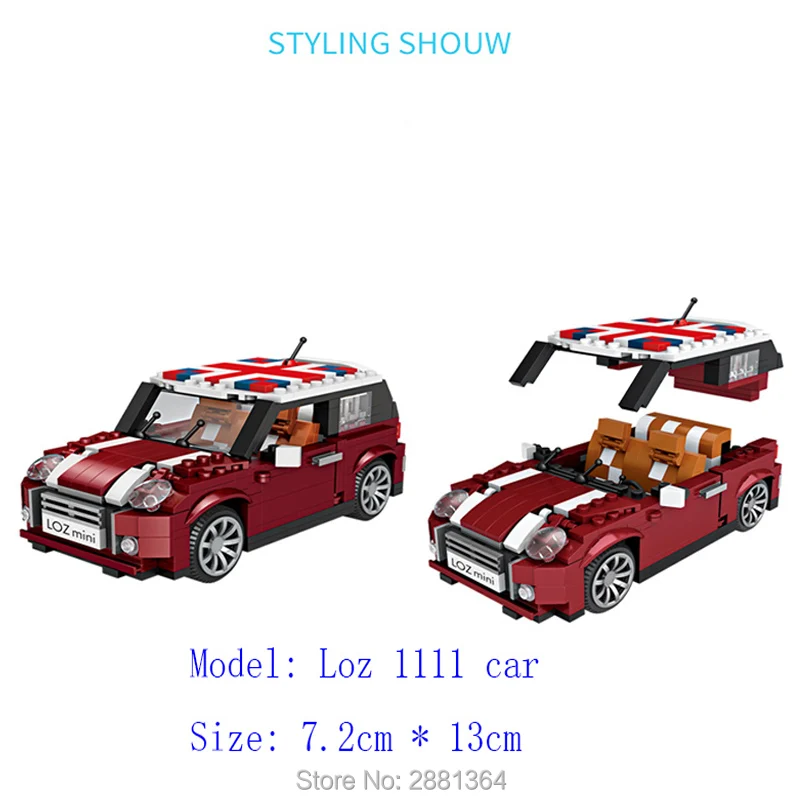 LOZ 1111 Mini Cooper Car Model 1:24 волшебный бриллиант 4 p2pcs строительный блок кирпичи игрушки в