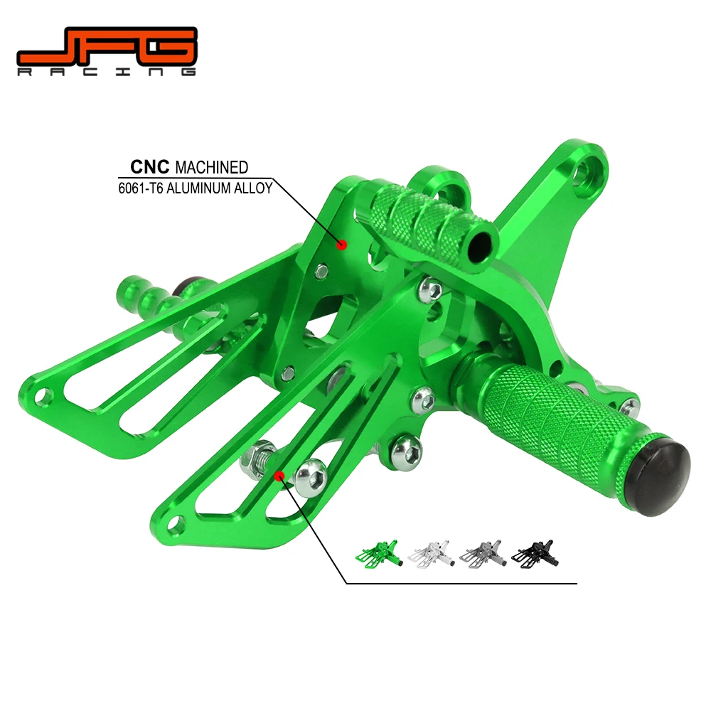 Алюминиевые CNC Регулируемые подножки для мотоцикла педали задний Набор KAWASAKI