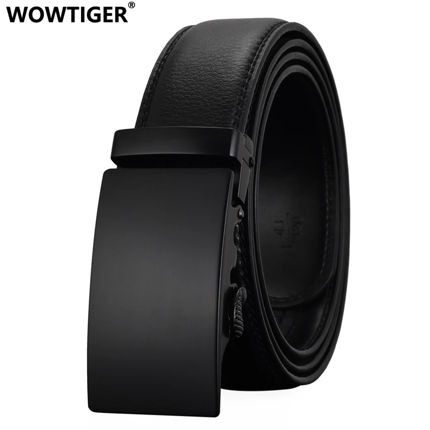 Мужской кожаный ремень WOWTIGER дизайнерский Роскошный деловой с автоматической