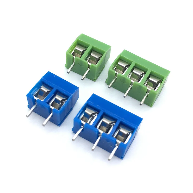 20 шт./лот винт KF301 3P 2Pin 5 мм прямой штифт Клеммная колодка PCB синий и зеленый |
