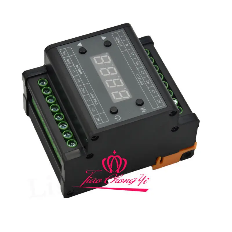 DMX302 DMX triac Диммер led регулятор яркости AC90 240V TRIAC 3 выход|Портативные осветительные