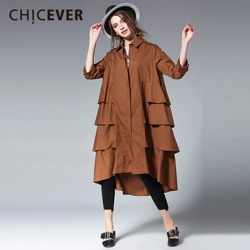 CHICEVER 2020 весеннее женское платье с оборками женские свободные платья большого