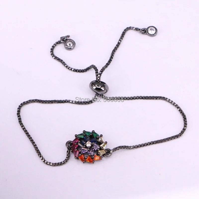 Браслеты с кристаллами циркония радуги 6 шт. Круглый браслет коннектором для