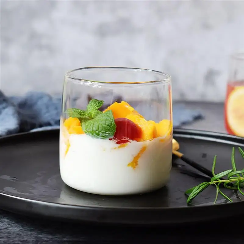 2 шт. прозрачная стеклянная чашка для кофе кружка мороженого сока воды дома