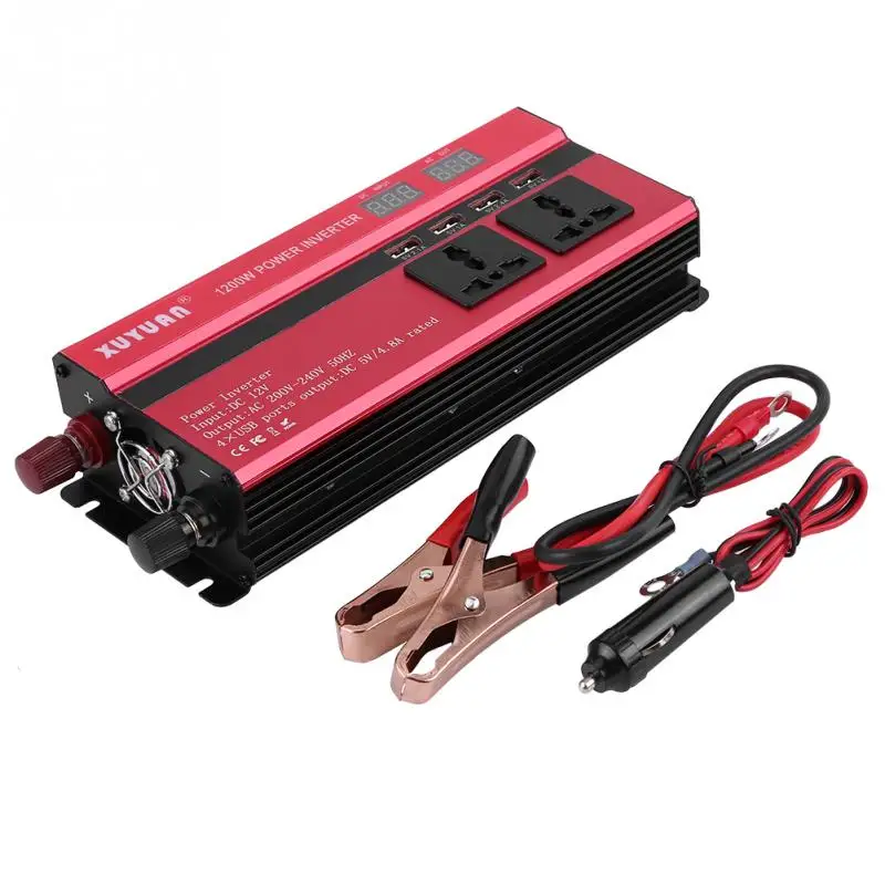 1200W DC12V для AC220V автомобиль изменение Мощность преобразователь с светодиодный