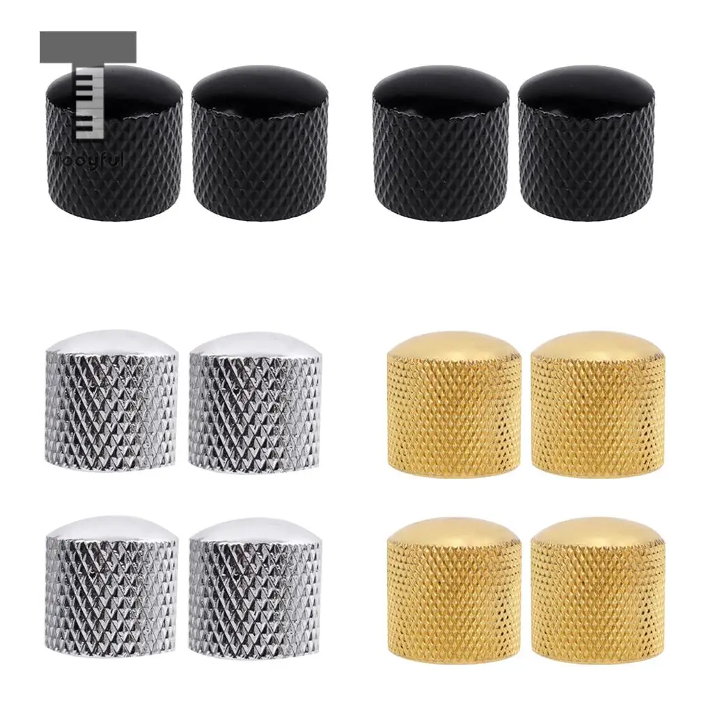 

Tooyful Durable 4 Pieces Metal Electric Guitar Potentiometer Volume Tone Control Knobs Buttons String Instrument Parts